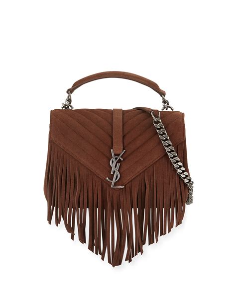 Yves Saint Laurent Suede Fringe Shoulder Bag 